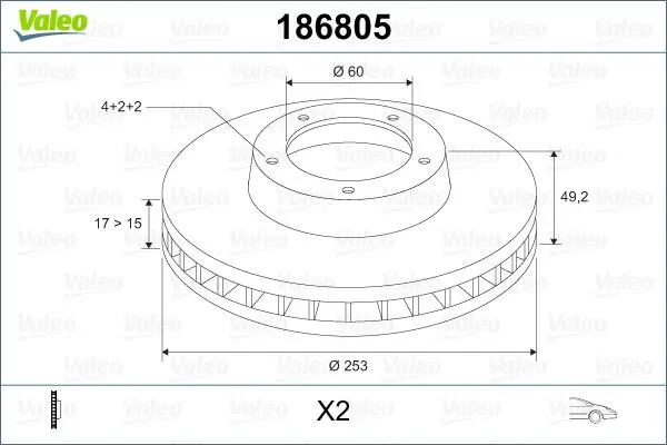 FREN DİSKİ VALEO 186805