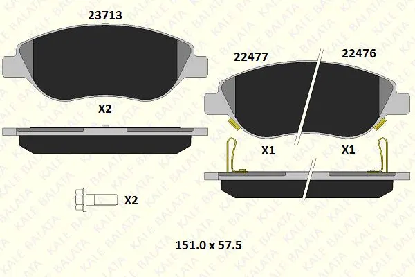 KALE BALATA DİSK BALATA KALE B 22476 194 05 MSH