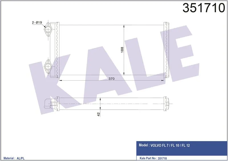 KALE RADYATOR - Ağır Vasıta KALORİFER RADYATÖRÜ KALE 351710