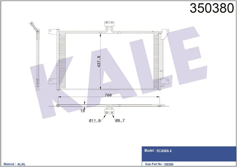 KALE RADYATOR - Ağır Vasıta KLİMA RADYATÖRÜ KALE 350380