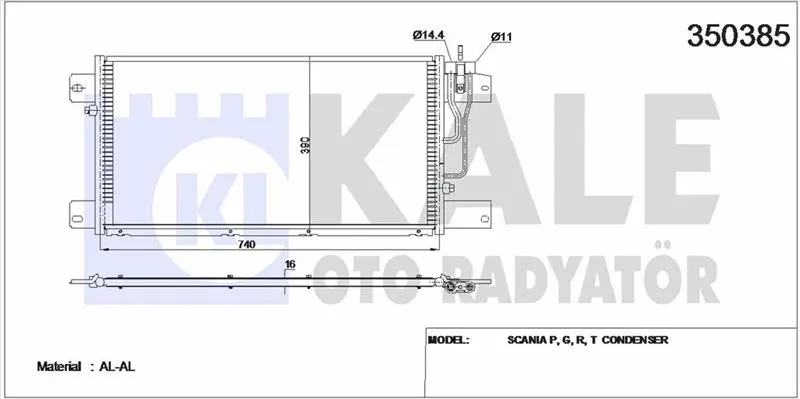 KALE RADYATOR - Ağır Vasıta KLİMA RADYATÖRÜ KALE 350385