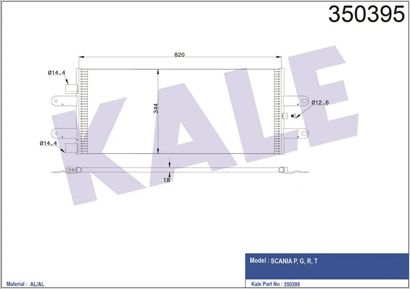 KALE RADYATOR - Ağır Vasıta KLİMA RADYATÖRÜ KALE 350395