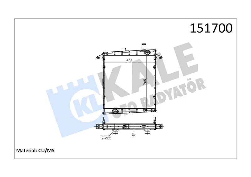 KALE RADYATOR - Ağır Vasıta SU RADYATÖRÜ KALE 0226313PA