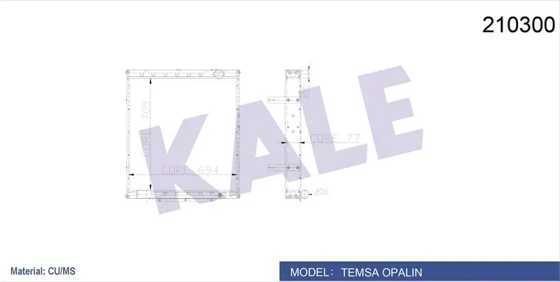 KALE RADYATOR - Ağır Vasıta SU RADYATÖRÜ KALE 0605015PA