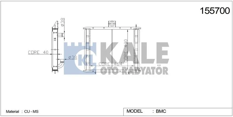 KALE RADYATOR - Ağır Vasıta SU RADYATÖRÜ KALE 0824302PA