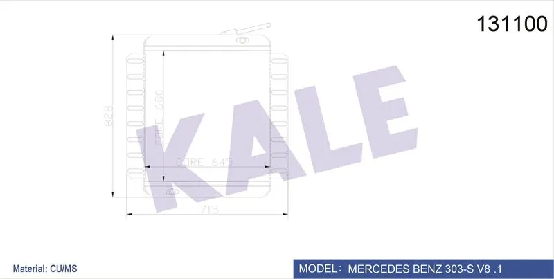 KALE RADYATOR - Ağır Vasıta SU RADYATÖRÜ KALE 0901136PS