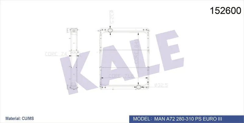 KALE RADYATOR - Ağır Vasıta SU RADYATÖRÜ KALE 1003114PA