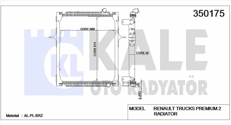 KALE RADYATOR - Ağır Vasıta SU RADYATÖRÜ KALE 350175