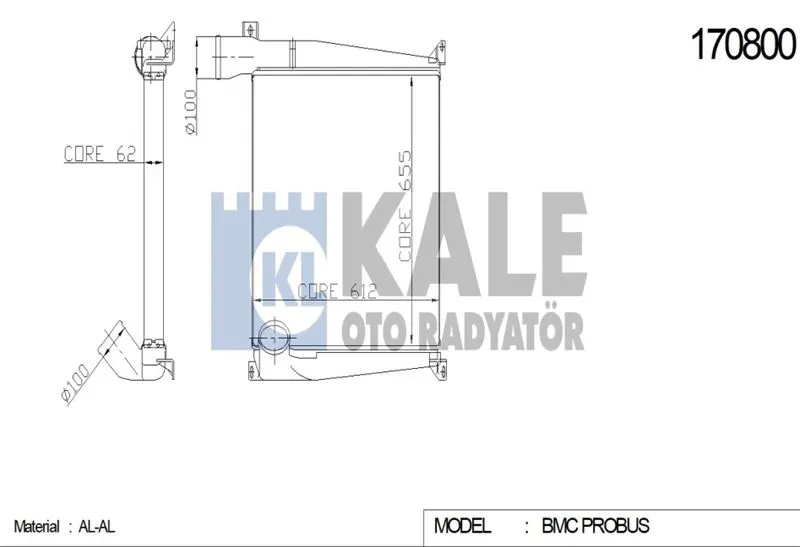 KALE RADYATOR - Ağır Vasıta TURBO RADYATÖRÜ INTERCOOLER KALE 080CAC070