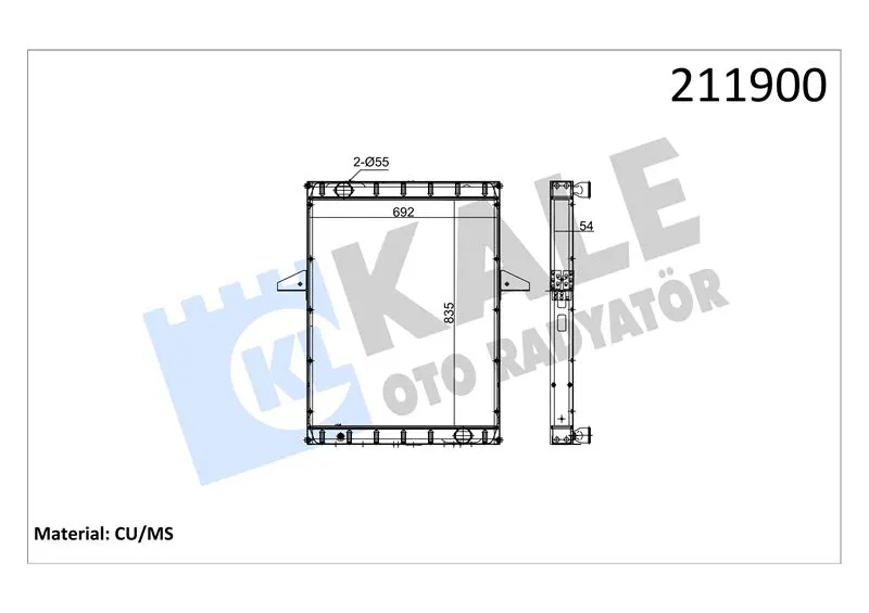 KALE RADYATOR - Ağır Vasıta TURBO RADYATÖRÜ INTERCOOLER KALE 0828223PA