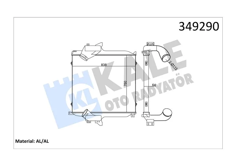 KALE RADYATOR - Ağır Vasıta TURBO RADYATÖRÜ INTERCOOLER KALE 349290
