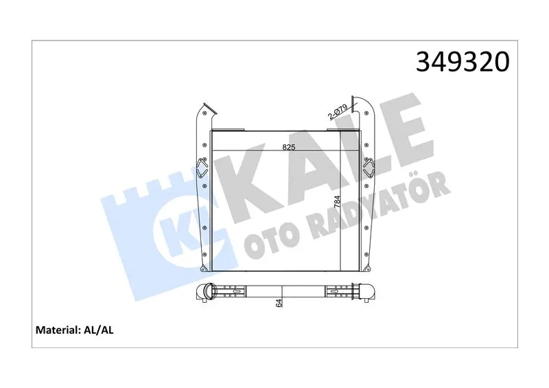 KALE RADYATOR - Ağır Vasıta TURBO RADYATÖRÜ INTERCOOLER KALE 349320