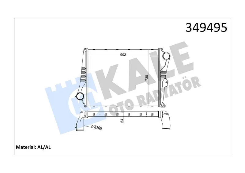 KALE RADYATOR - Ağır Vasıta TURBO RADYATÖRÜ INTERCOOLER KALE 349495