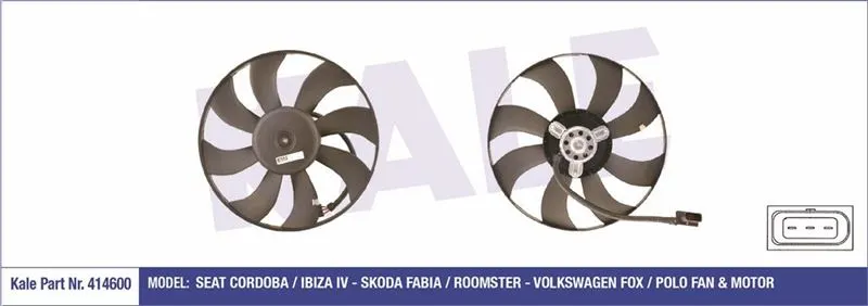 KALE RADYATOR FAN MOTORU VE PARÇALARI KALE 414600