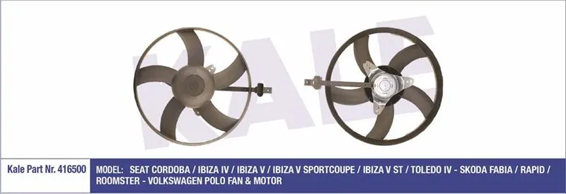 KALE RADYATOR FAN MOTORU VE PARÇALARI KALE 416500