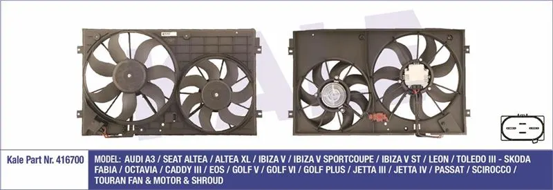 KALE RADYATOR FAN MOTORU VE PARÇALARI KALE 416700