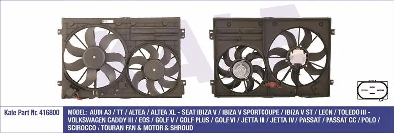 KALE RADYATOR FAN MOTORU VE PARÇALARI KALE 416800