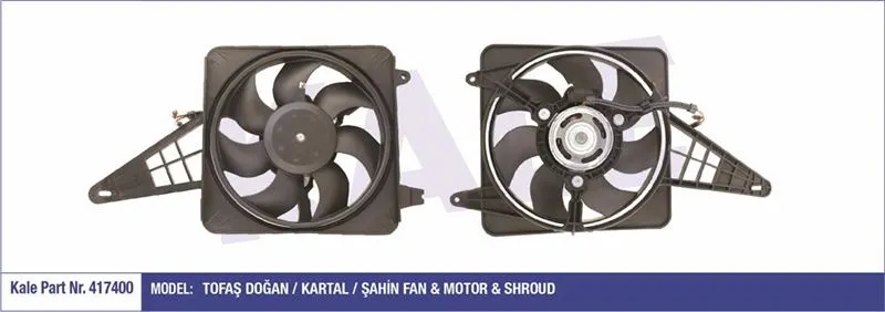 KALE RADYATOR FAN MOTORU VE PARÇALARI KALE 417400