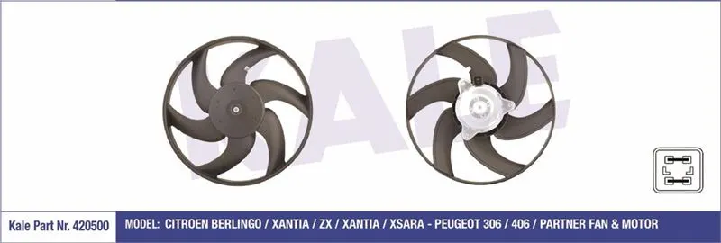 KALE RADYATOR FAN MOTORU VE PARÇALARI KALE 420500