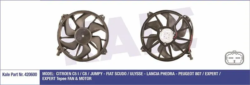 KALE RADYATOR FAN MOTORU VE PARÇALARI KALE 420600