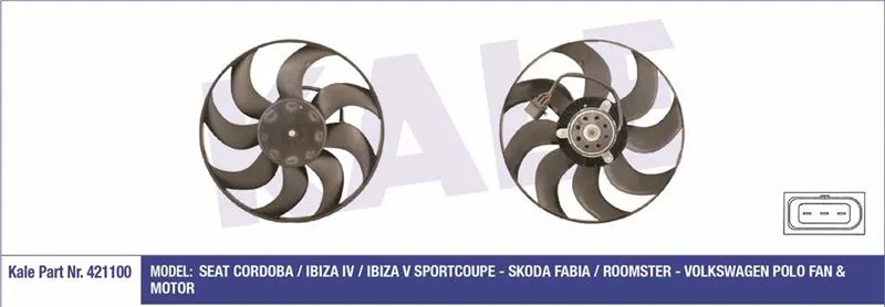 KALE RADYATOR FAN MOTORU VE PARÇALARI KALE 421100