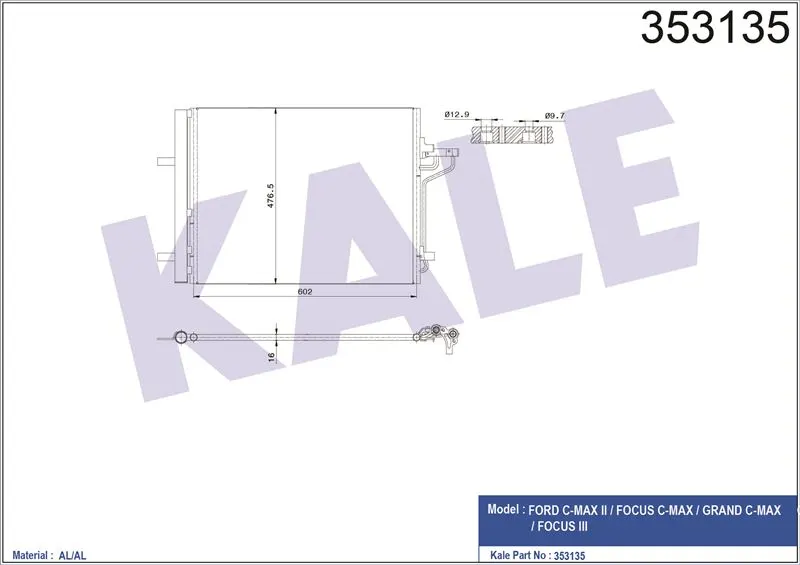 KALE RADYATOR KLİMA RADYATÖRÜ KALE 353135