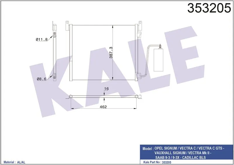 KALE RADYATOR KLİMA RADYATÖRÜ KALE 353205