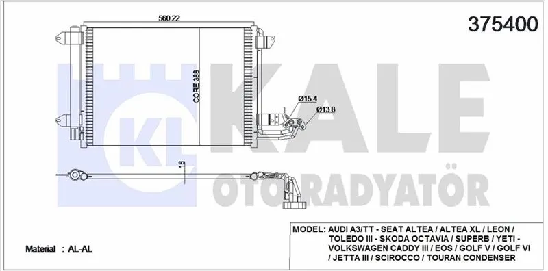 KALE RADYATOR KLİMA RADYATÖRÜ KALE 375400