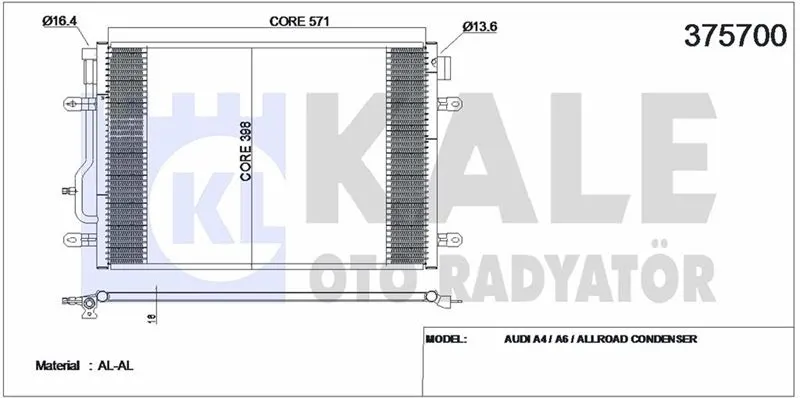 KALE RADYATOR KLİMA RADYATÖRÜ KALE 375700