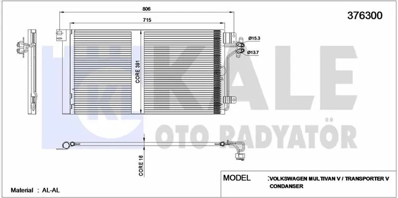 KALE RADYATOR KLİMA RADYATÖRÜ KALE 376300