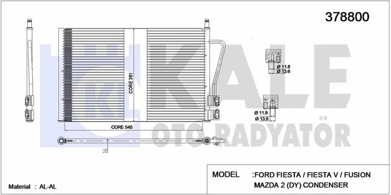KALE RADYATOR KLİMA RADYATÖRÜ KALE 378800
