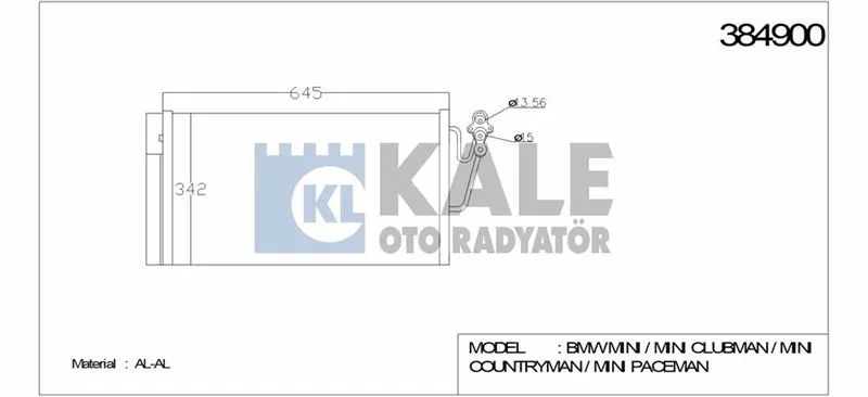 KALE RADYATOR KLİMA RADYATÖRÜ KALE 384900