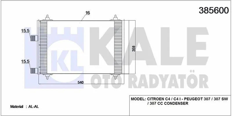 KALE RADYATOR KLİMA RADYATÖRÜ KALE 385600
