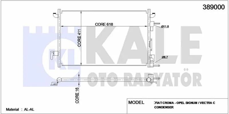 KALE RADYATOR KLİMA RADYATÖRÜ KALE 389000