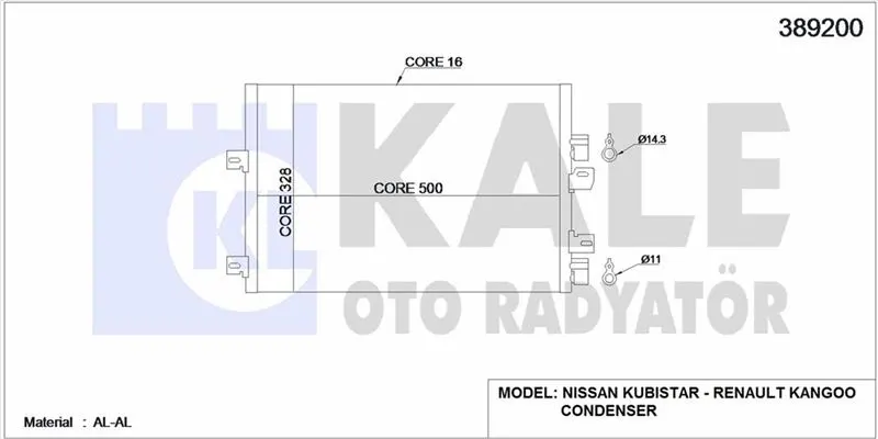 KALE RADYATOR KLİMA RADYATÖRÜ KALE 389200
