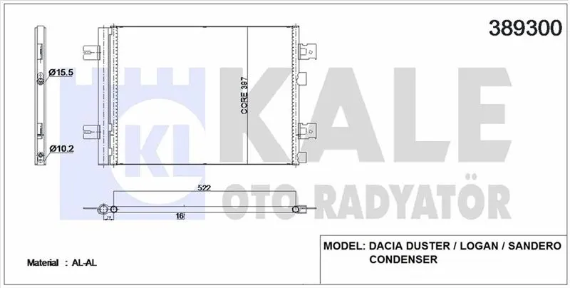 KALE RADYATOR KLİMA RADYATÖRÜ KALE 389300