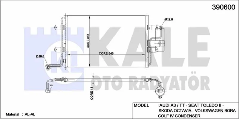 KALE RADYATOR KLİMA RADYATÖRÜ KALE 390600