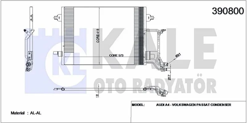 KALE RADYATOR KLİMA RADYATÖRÜ KALE 390800