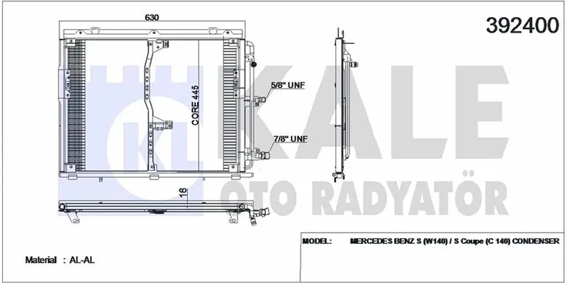 KALE RADYATOR KLİMA RADYATÖRÜ KALE 392400