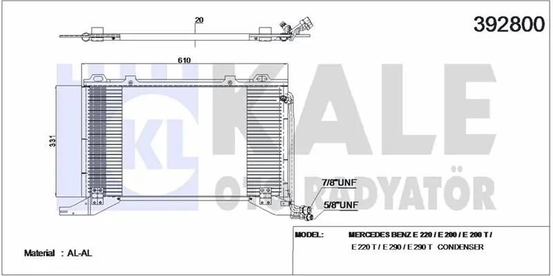 KALE RADYATOR KLİMA RADYATÖRÜ KALE 392800