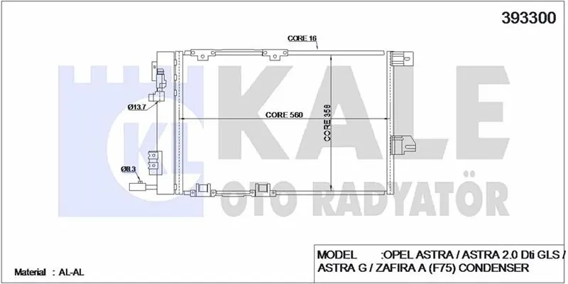 KALE RADYATOR KLİMA RADYATÖRÜ KALE 393300
