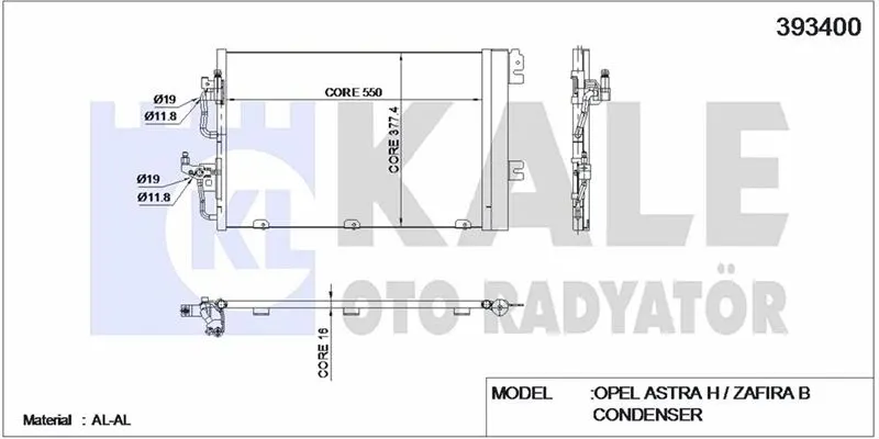 KALE RADYATOR KLİMA RADYATÖRÜ KALE 393400