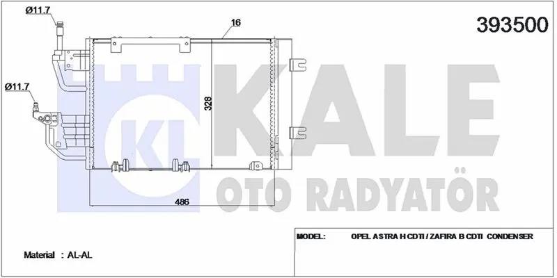 KALE RADYATOR KLİMA RADYATÖRÜ KALE 393500