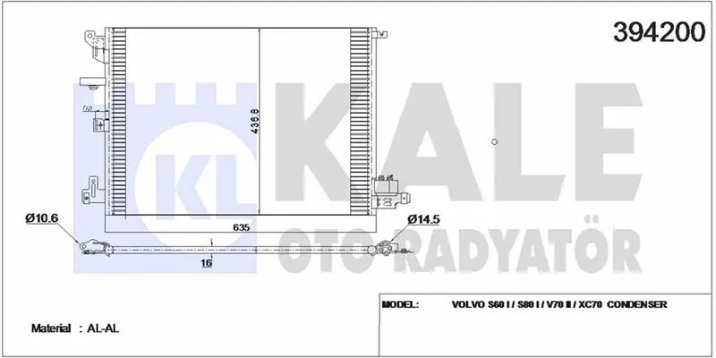KALE RADYATOR KLİMA RADYATÖRÜ KALE 394200