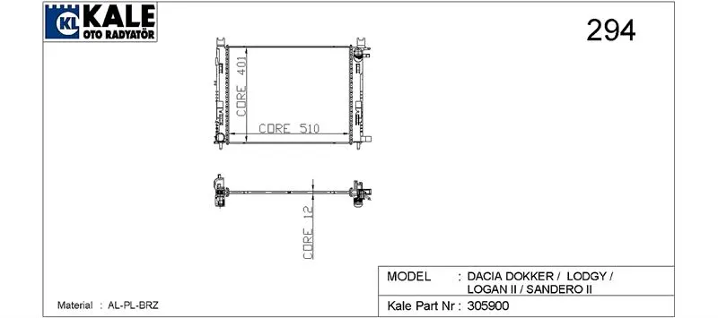 KALE RADYATOR SU RADYATÖRÜ KALE 0518591AB