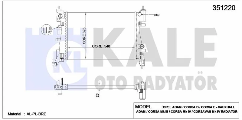 KALE RADYATOR SU RADYATÖRÜ KALE 2501082AL