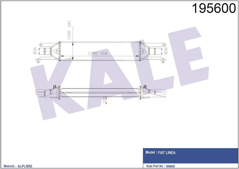 KALE RADYATOR TURBO RADYATÖRÜ INTERCOOLER KALE 010CAC040
