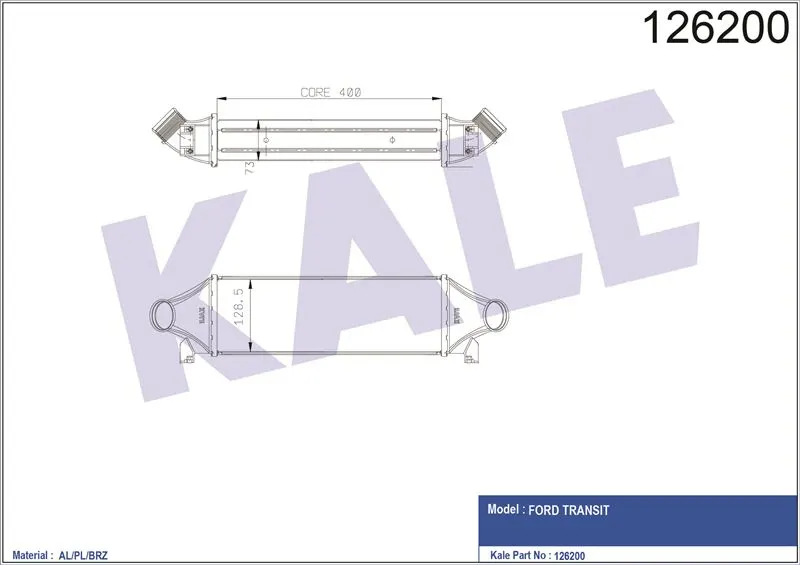 KALE RADYATOR TURBO RADYATÖRÜ INTERCOOLER KALE 020CAC030