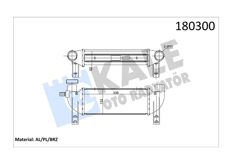 KALE RADYATOR TURBO RADYATÖRÜ INTERCOOLER KALE 020CAC060