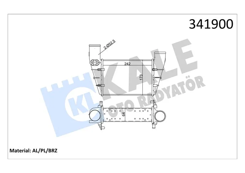 KALE RADYATOR TURBO RADYATÖRÜ INTERCOOLER KALE 341900